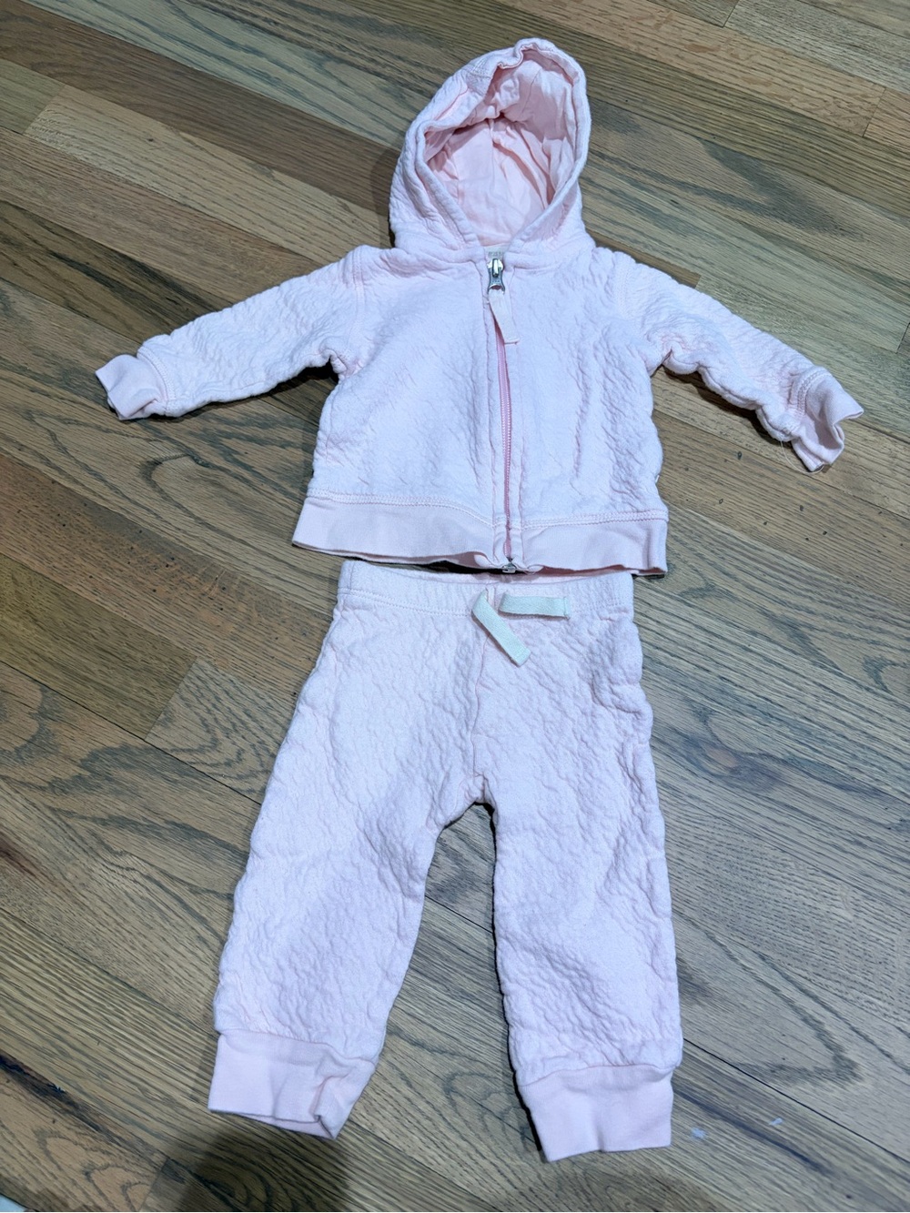 Burt’s Bees baby girl light pink zip up hoodie outfit
